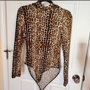 Leopard Print Long Sleeve Bodysuit